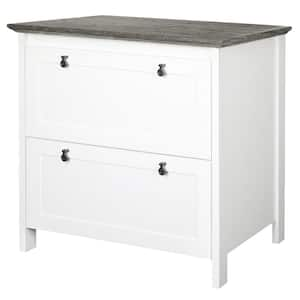 Finley White/Gray Oak 2-Drawer Lateral File Cabinet