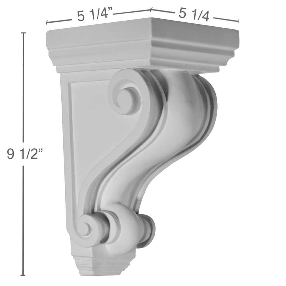 Devon White Urethane Decorative Corbel 9.5"