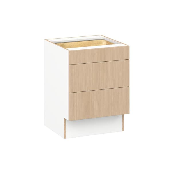 Timberline Mojavi Oak Slab Assembled ADA Drawer Base Cabinet with 3-Drawers (24 in. W x 32.5 in. H x 23.75 in. D)