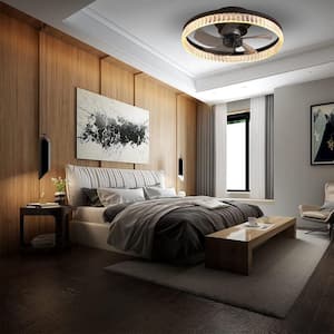 19.71 in. LED Indoor Brown-A Minimalist Ring Ceiling Fans with Remote Control