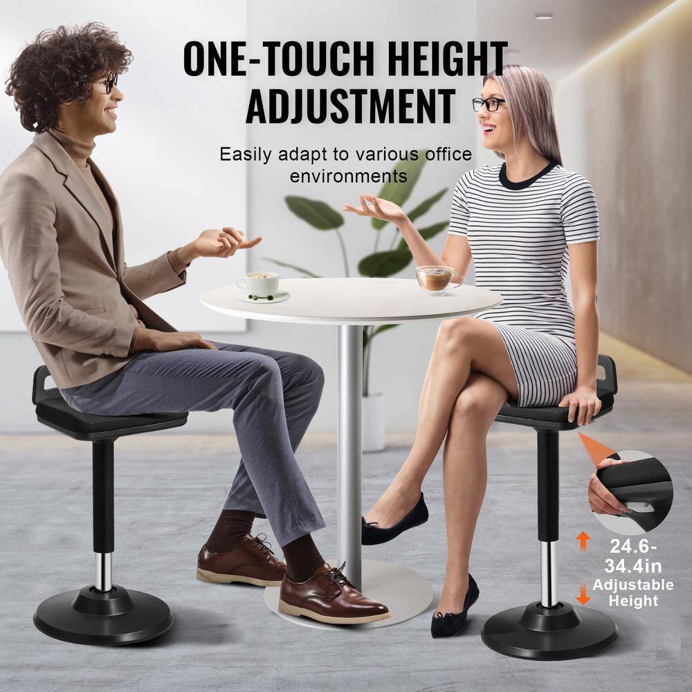 Black Adjustable Height Wobble Chair with Handle