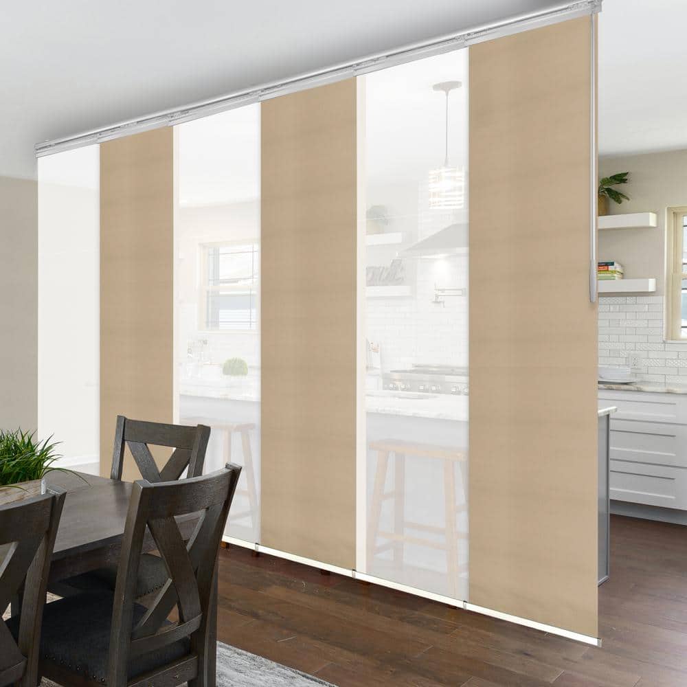 Morning Glow 70 in. - 130 in. W x 94 in. L Adjustable 6- Panel White Single Rail Panel Track with 23.5 in. Slates price history on PriceWatchPro