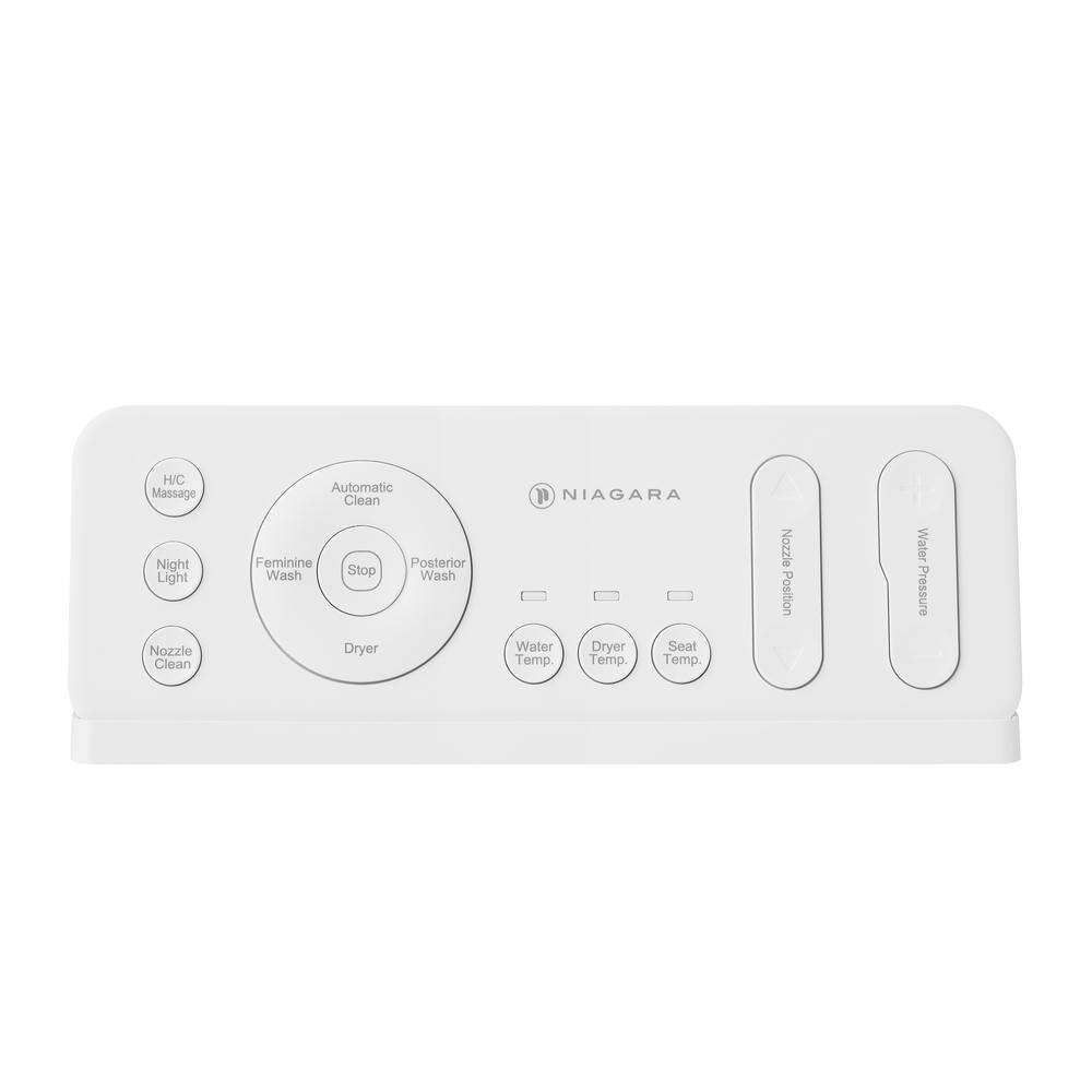Hydrotech White Elongated Heated Electric Bidet Seat with Remote