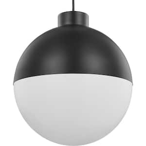 Globe LED 1-Light Black LED Outdoor Pendant Light