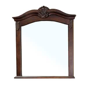 Ashby 27.5 in. W x 28.0 in. H Framed Arched Bathroom Vanity Mirror in walnut