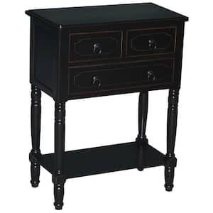 Savannah 3-Drawer Black Chest of Drawers 24 in. W x 30 in. x 13 in.