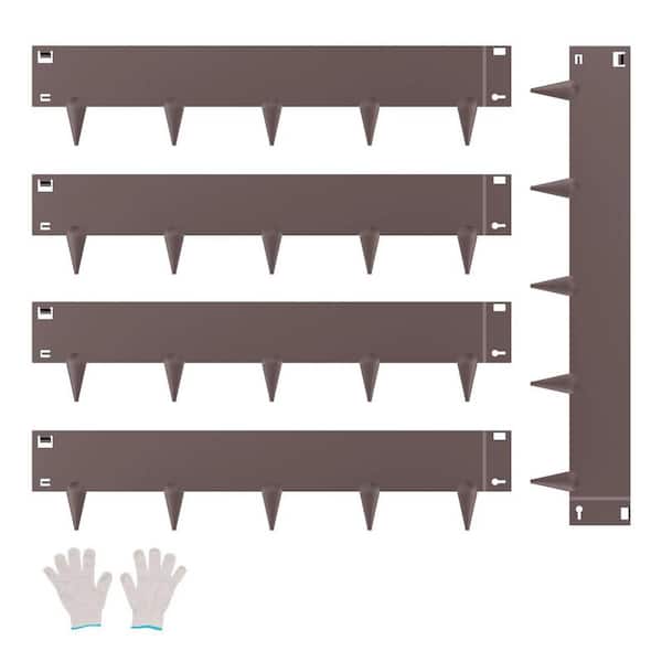 Steel Landscape Edging Border 5-Pack 39 in. x 5 in. x 0.06 in. Rust-Resistant Galvanized Metal Garden Lawn Edging Brown