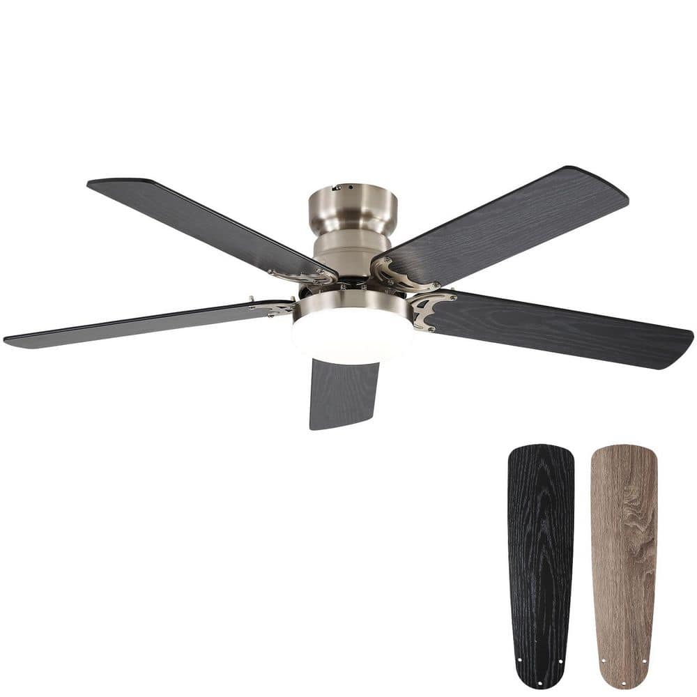 52 in. Indoor Farmhouse Nickel Integrated LED Ceiling Fan with Dual-Finish Blades and Remote Control price history on PriceWatchPro