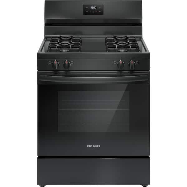 Frigidaire 30 in. 4-Burner Freestanding Gas Range in Black with Even Baking Technology