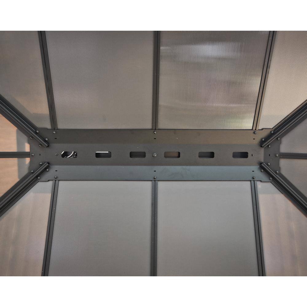 Gray Aluminum and Polycarbonate 14' x 14' Carport Kit
