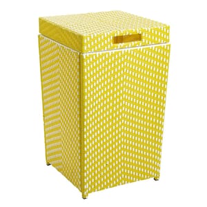 Limewood 29 Gal. Yellow and White Outdoor Trash Can