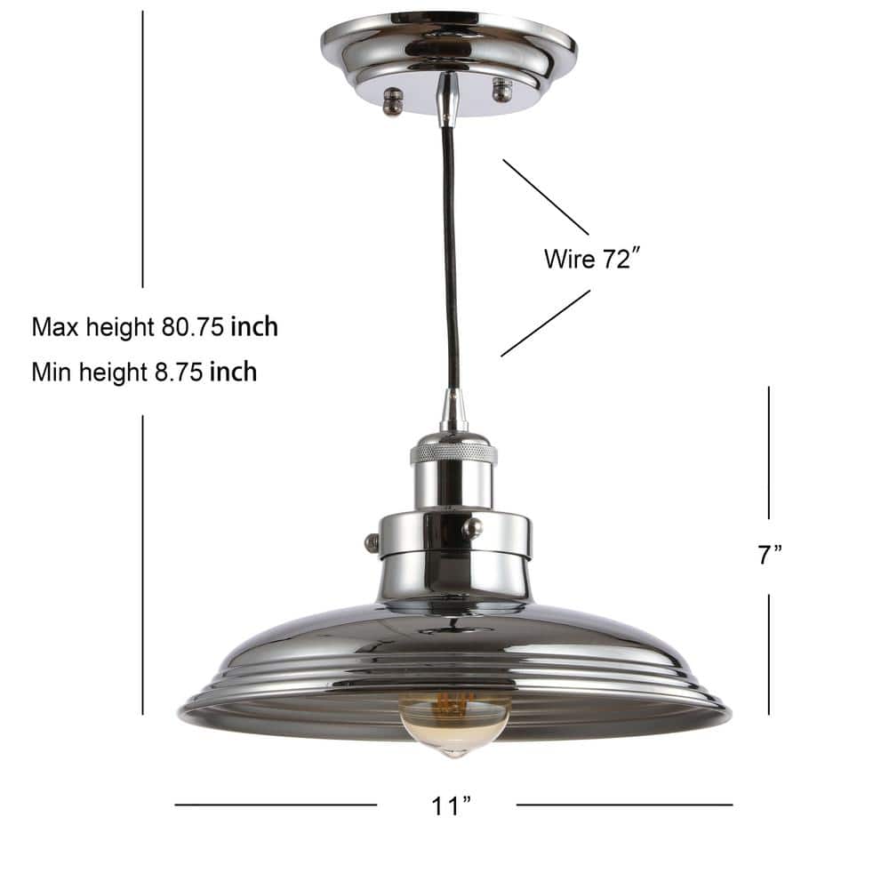 Bedford Rustic French Country Chrome Globe LED Pendant Light