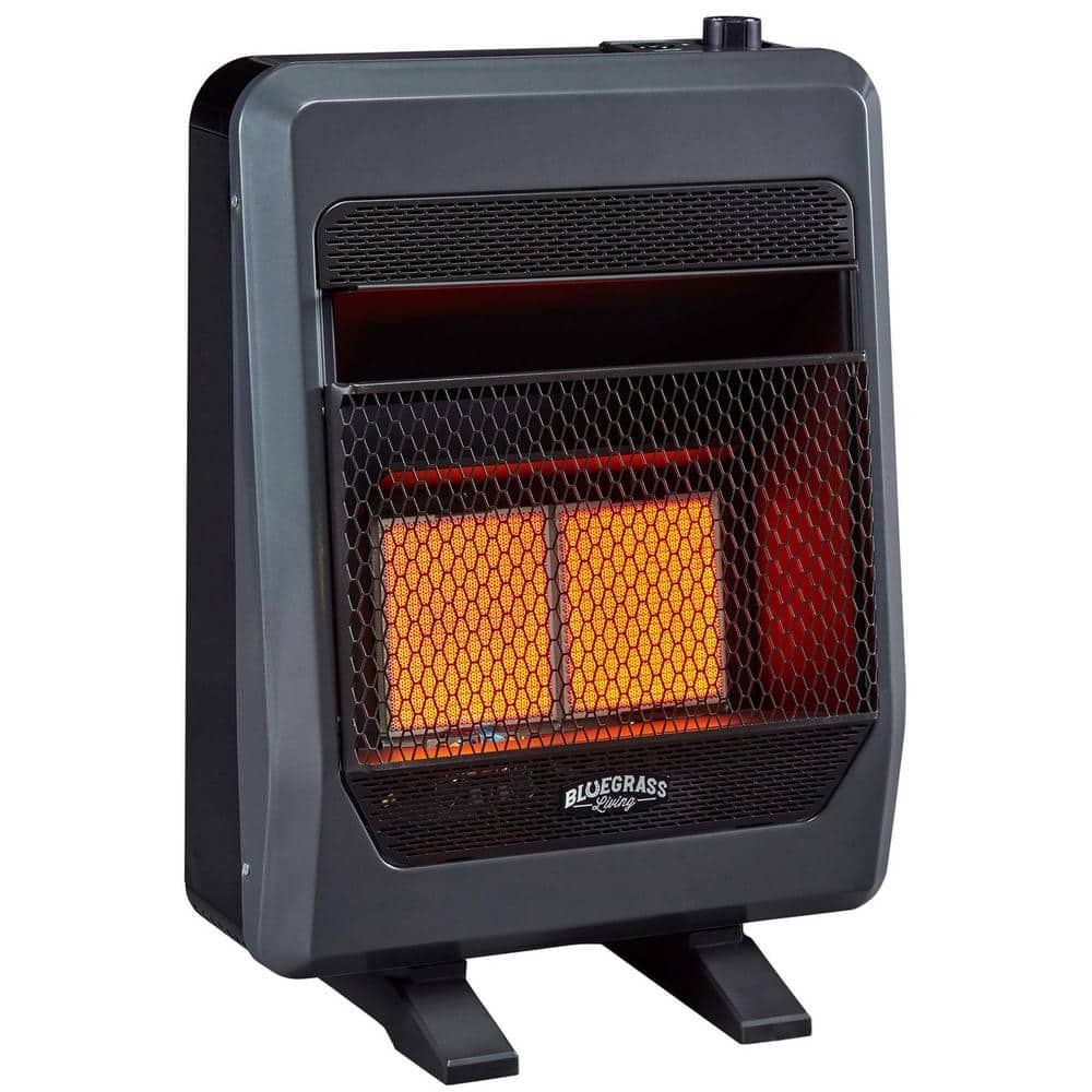 Black Infrared Natural Gas Space Heater with Thermostat Control