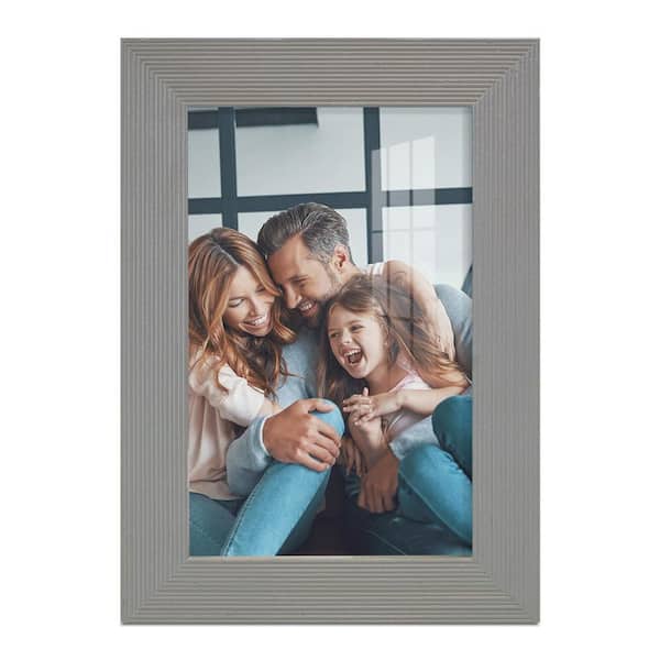 Wexford Home Grooved 4 in. x 6 in. Grey Picture Frame