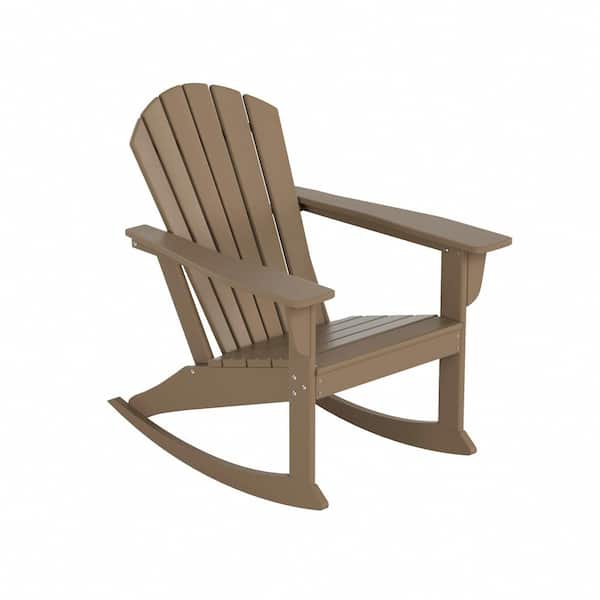 Mason Weatherwood Adirondack HDPE Plastic Outdoor Rocking Chair