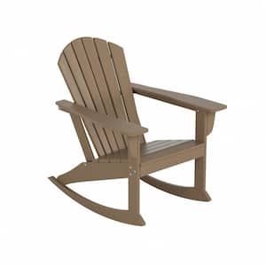 Mason Weatherwood Adirondack HDPE Plastic Outdoor Rocking Chair