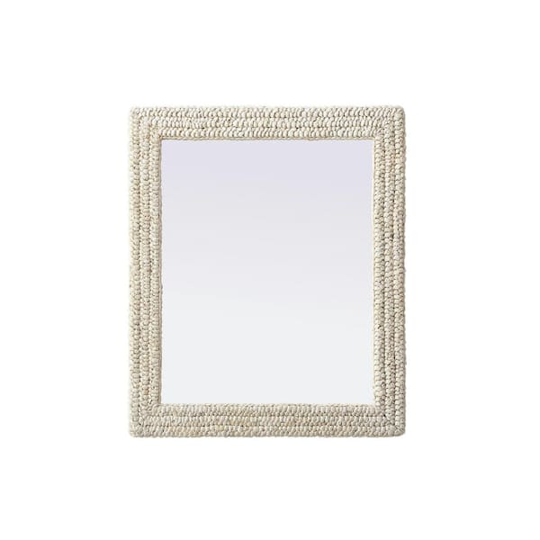 Unbranded Timeless Home Linen White 30 in. W x 36 in. H Cornhusk Wall Mirror