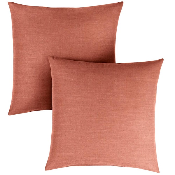 SORRA HOME Sunbrella Cast Coral Outdoor Knife Edge Throw Pillows (2-Pack)