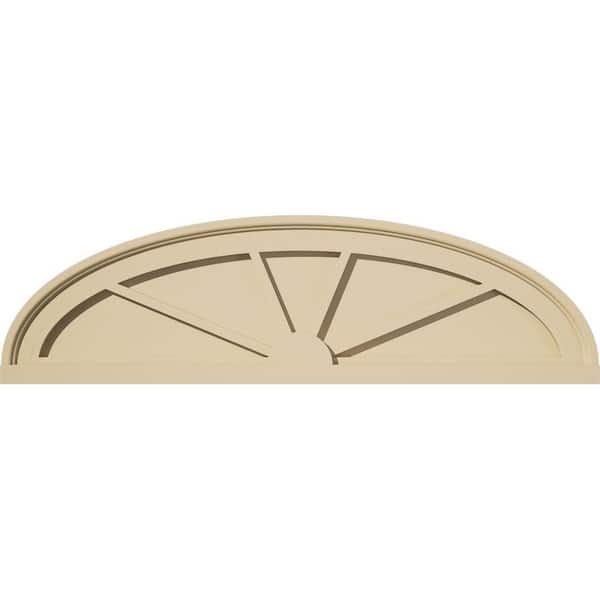 Ekena Millwork 32-in. W x 9-in. H x 2-in. P Elliptical 4 Spoke Signature Urethane Pediment, Primed Tan