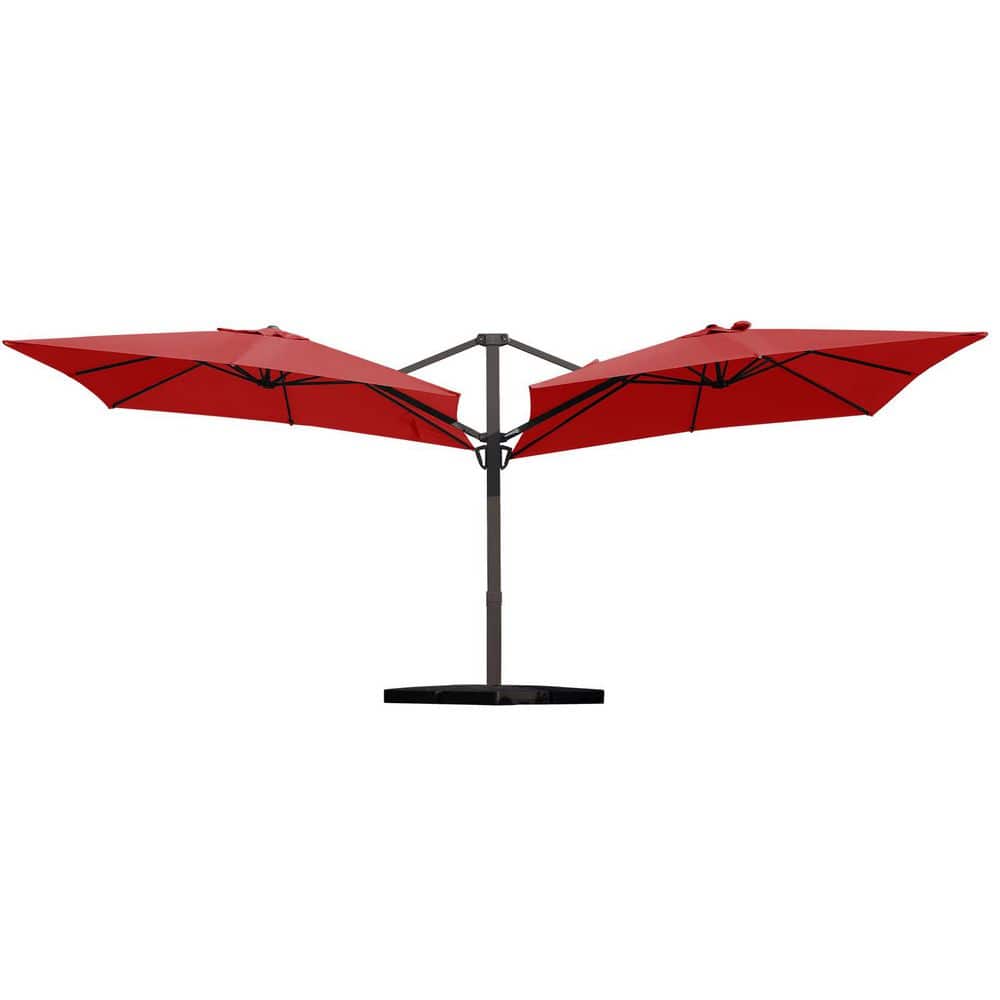 10 ft. X 10 ft. Double-Sided Aluminum Cantilever Patio Umbrella With Base and Tilt in Red price history on PriceWatchPro