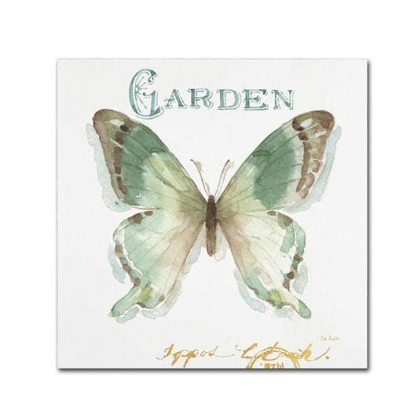 Trademark Fine Art 14 in. x 14 in. "My Greenhouse Butterflies III" by Lisa Audit Printed Canvas Wall Art