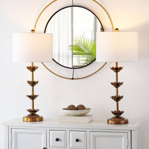 Lani 32 in. Gold/White Table Lamp