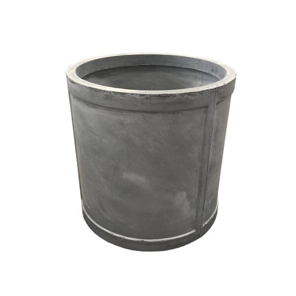DurX-litecrete 12.6 in. x 12.6 in. x 12.6 in. Light Grey Lightweight Concrete Small Cylinder Planter