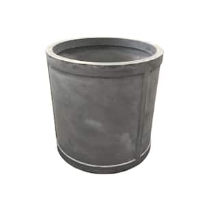15 in. x 15 in. x 15 in. Light Grey Lightweight Concrete Cylinder Medium Planter