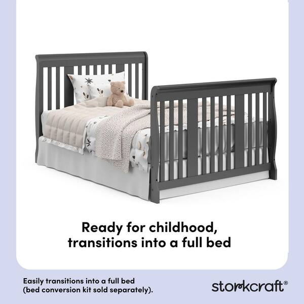Storkcraft Portofino Gray 4-in-1 Convertible Crib and