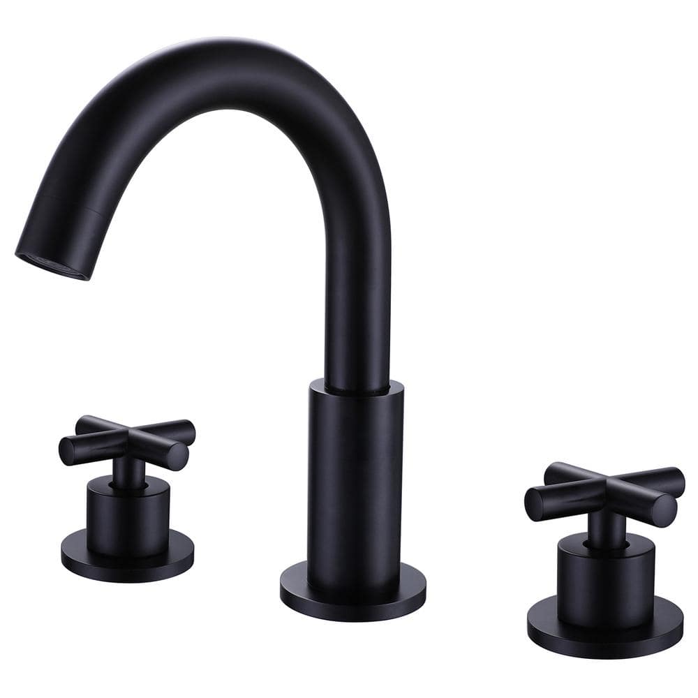 8 in. W spread Deck Mount 2-Handle Bathroom Faucet in Matte Black price history on PriceWatchPro