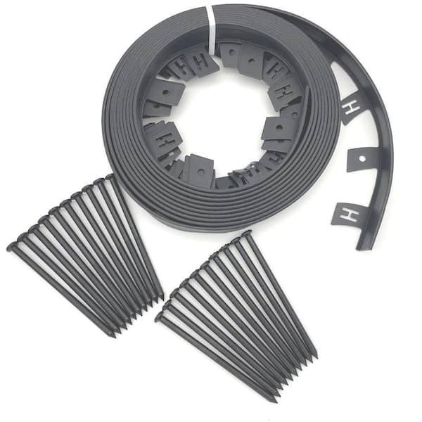 Master Mark Dig-Free Landscape Edging 30 ft. Black with 20 Landscaping Stakes
