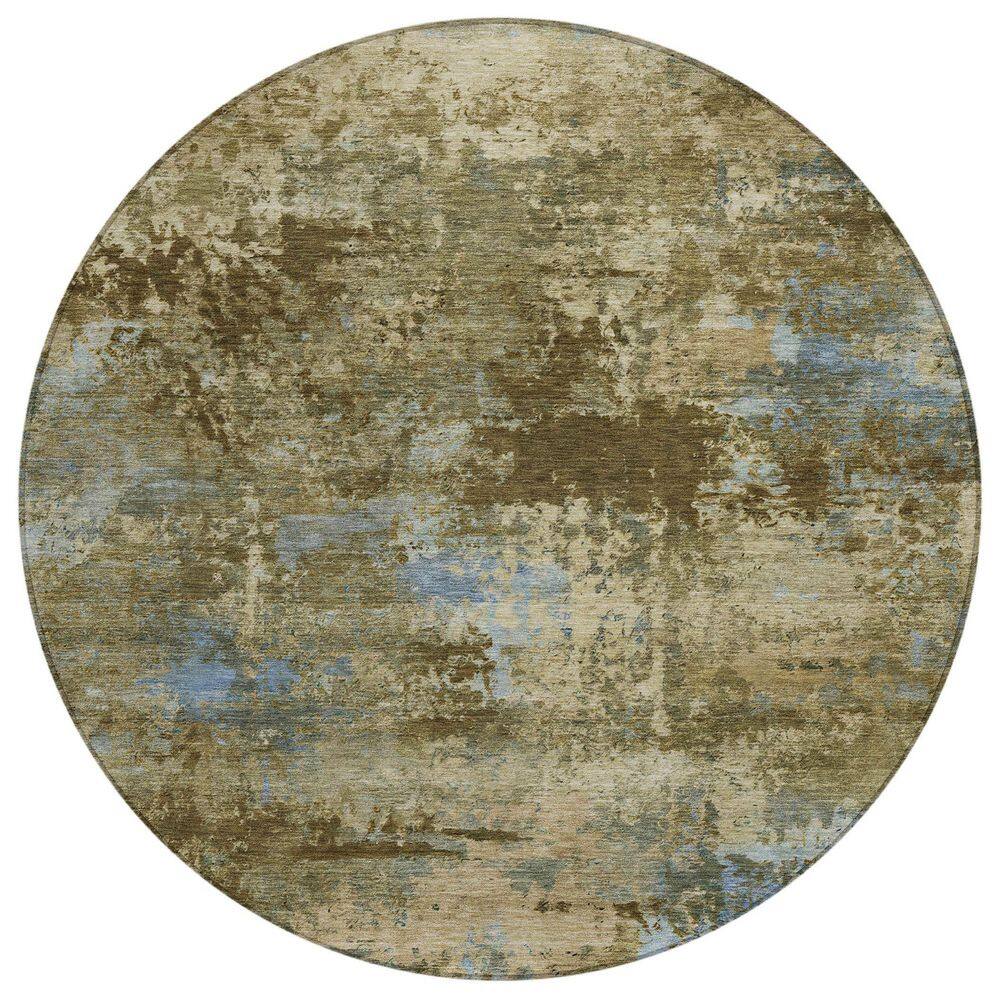 Chantille Machine Washable Indoor/Outdoor Abstract ACN2370 Brown 8 ft. x 8 ft. Round Rug price history on PriceWatchPro