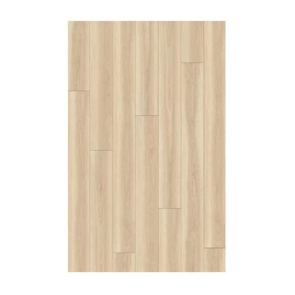 HOMLUX Light Oak Linear 12 MIL 7 in. W x 48 in. L Waterproof, Click Lock Floating Floor, Wooden Look(23.64 Sq Ft./Carton)