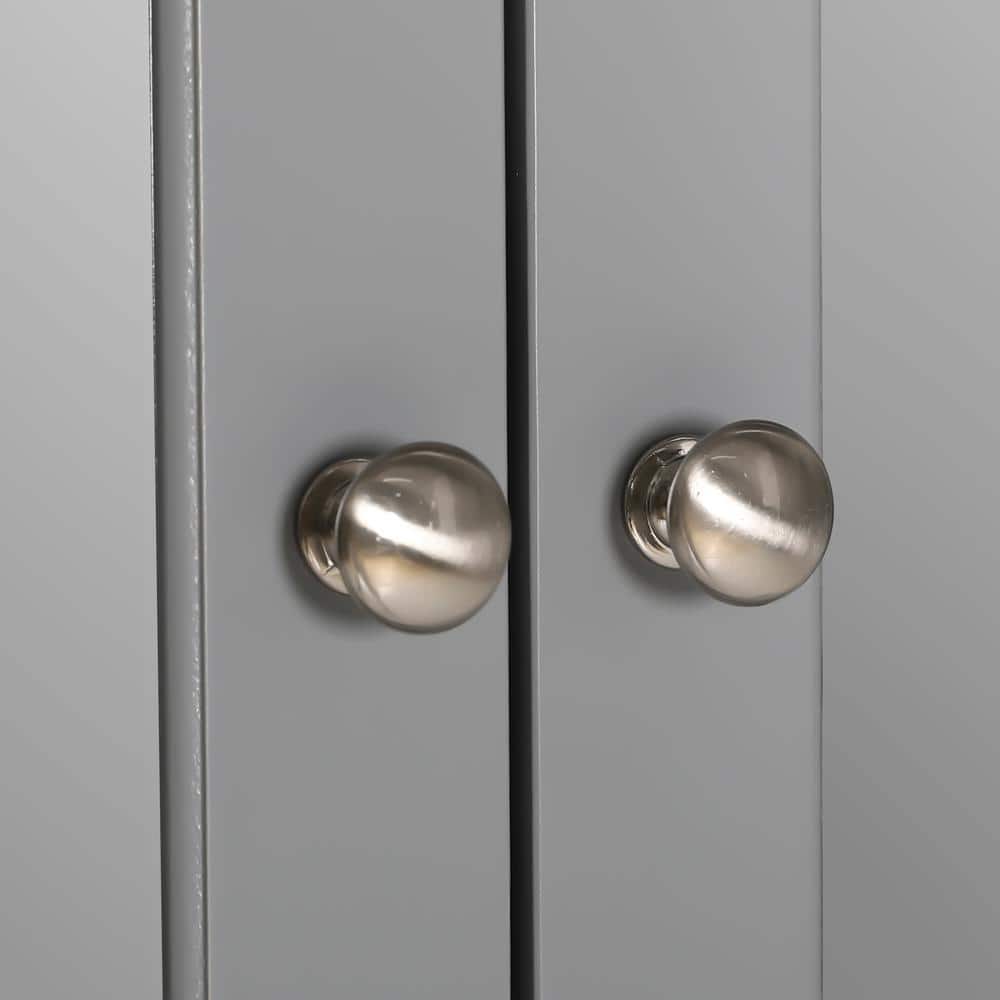 Gray MDF Oversized Bathroom Medicine Cabinet with Mirrors and Adjustable Shelves