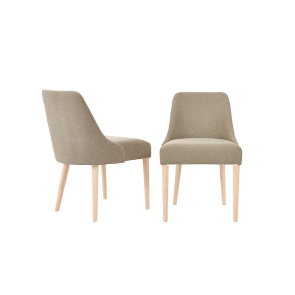 Benfield Biscuit Beige Upholstered Dining Chair with Natural Wood Legs (Set of 2)