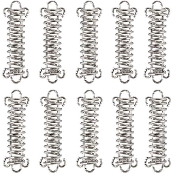 Stainless Steel Tent Spring Buckle Set Windproof Rope Tensioner Portable Fixed Hook for Outdoor Camping Dog Swing 10PCS