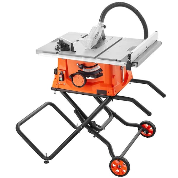 10 in. Table Saw Hand Tool Multi-Tools, 15-Amp Motor, RPM, 40T Blade, Sliding Miter for Woodworking & Furniture Crafting