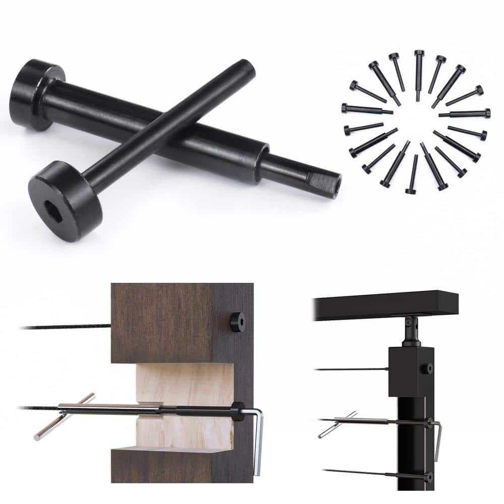 10-Pair Black Cool CR26 Cable Railing Kit, 1/8 in. Swage, T316 SS, Fits 2 i