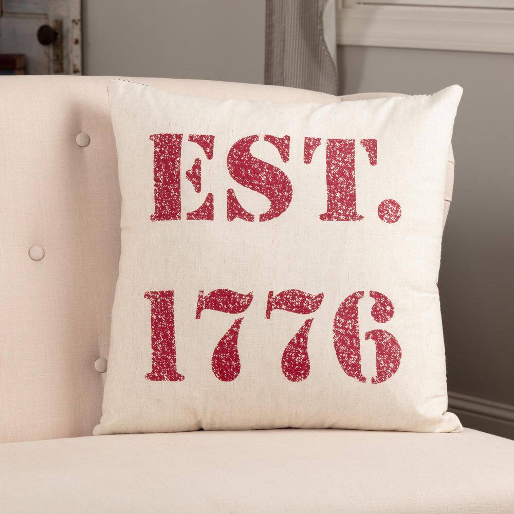 Hatteras 18" Square Patriotic Cotton Blend Throw Pillow