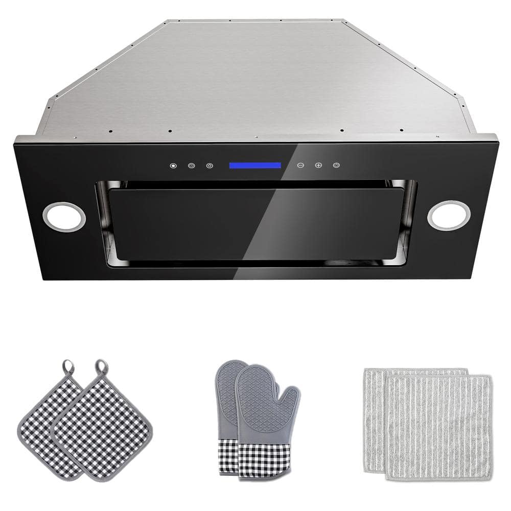 36 in. 300 CFM Convertible Insert Range Hood with 4-Speed Control, Lights in Stainless Steel with Black Tempered Glass price history on PriceWatchPro