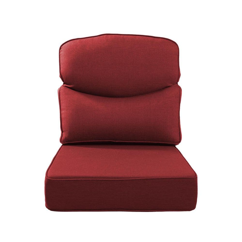 22 in. x 24 in. x 6 in. 2-Piece Olefin Deep Thick Outdoor Lounge Chair Sofa Replacement Seat & Back Cushion Set in Red price history on PriceWatchPro