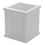 Mayne Cape Cod 16 In. Square Self-Watering White Polyethylene Planter ...