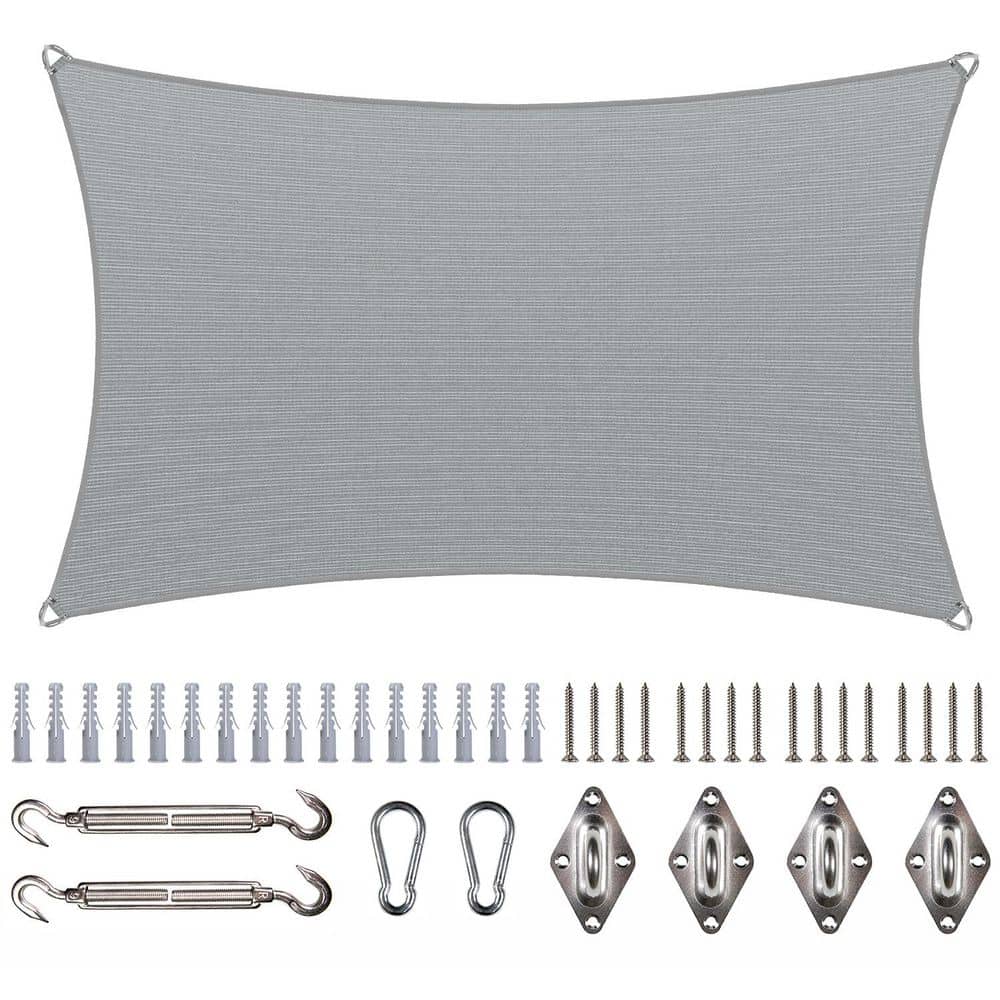 20 ft. x 22 ft. Rectangle Pro Ring Sun Shade Sail with Hardware Kit-Grey price history on PriceWatchPro