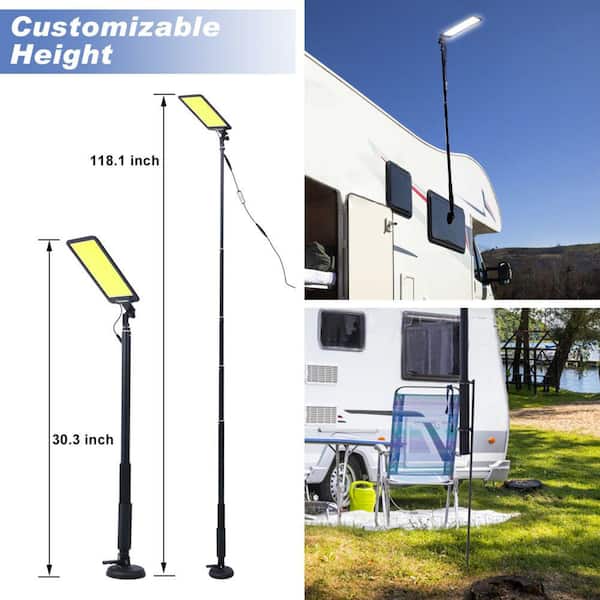 Portable Camping Light with Stand Adjustable Telescoping Metal