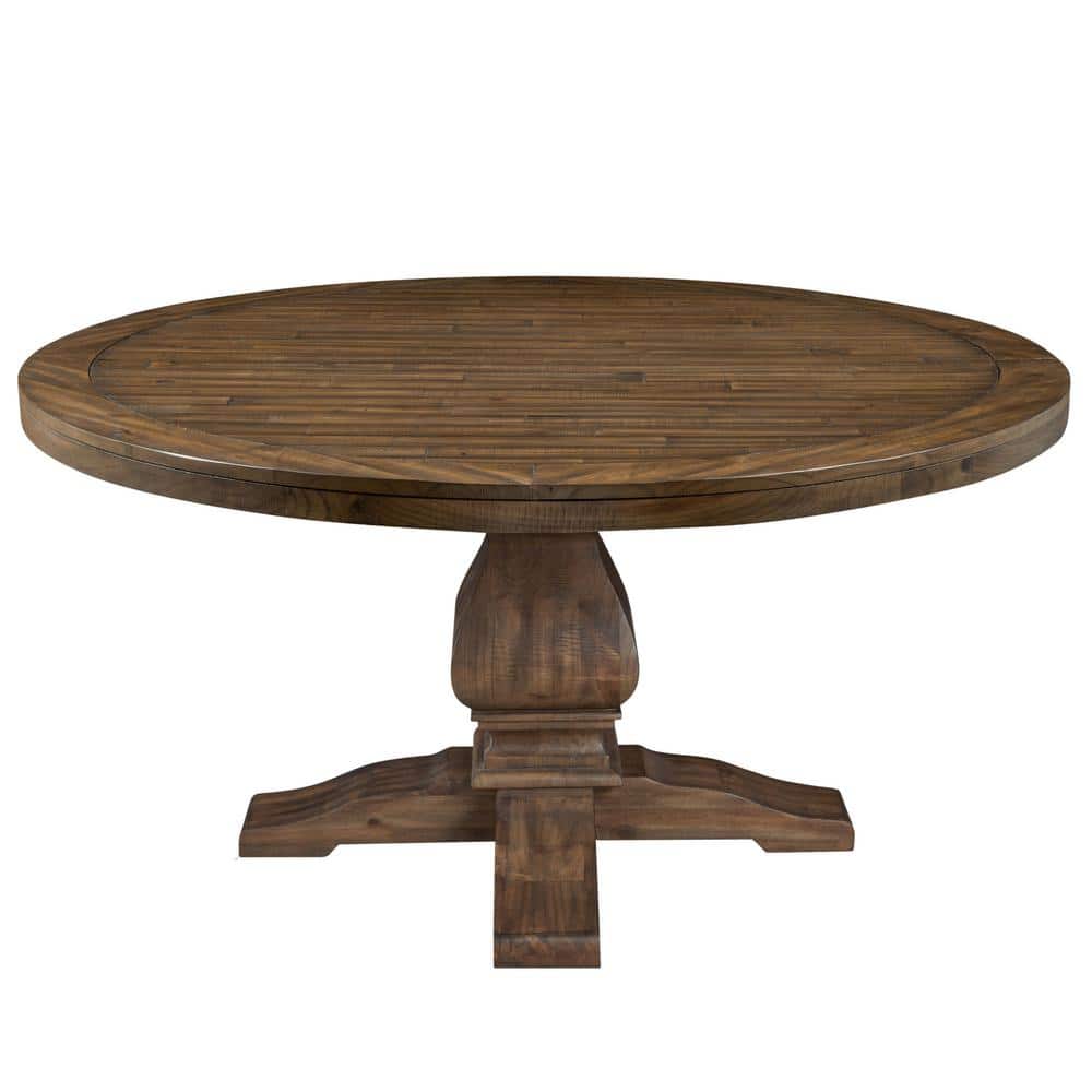 Kensington 60" Round Walnut Reclaimed Wood Dining Table