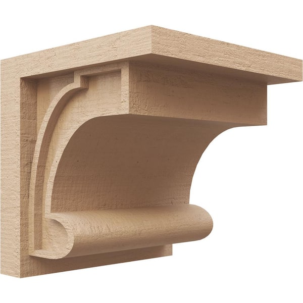 Ekena Millwork 11 in. x 11 in. x 11 in. Wide Alma Rough Cedar Woodgrain TimberThane Corbel, Primed Tan