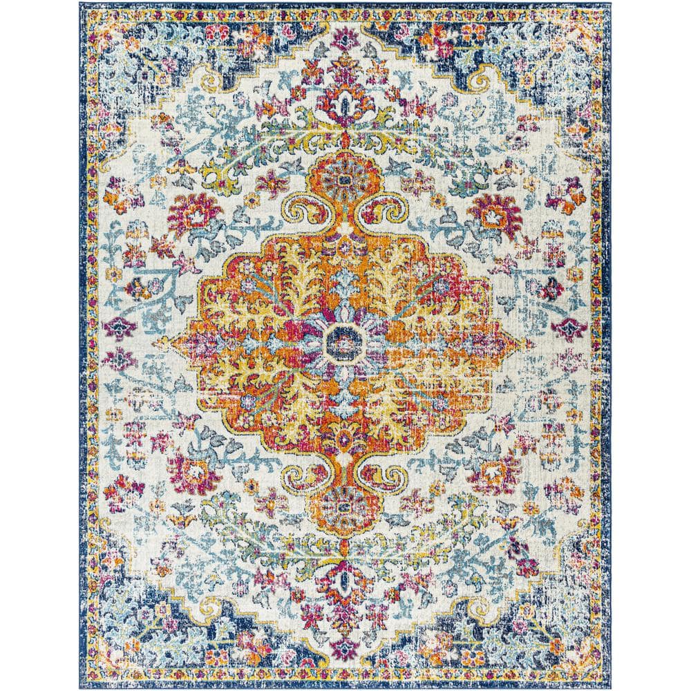 Surya Floransa FSA-2320 selling Ivory/Fushia MultiColor Area Rug - 5' x 7'