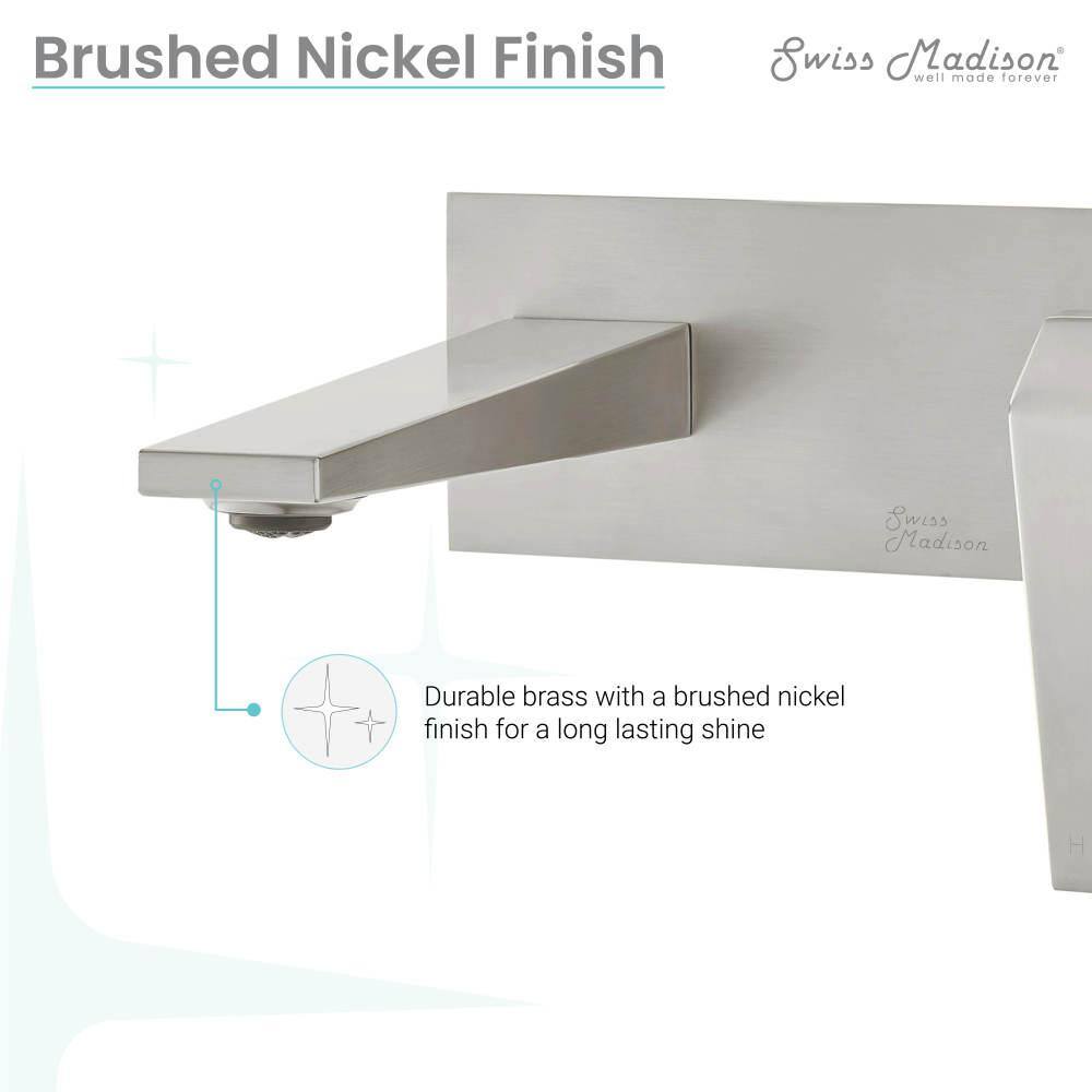 Voltaire Brushed Nickel Single-Handle Wall-Mount Bathroom Faucet
