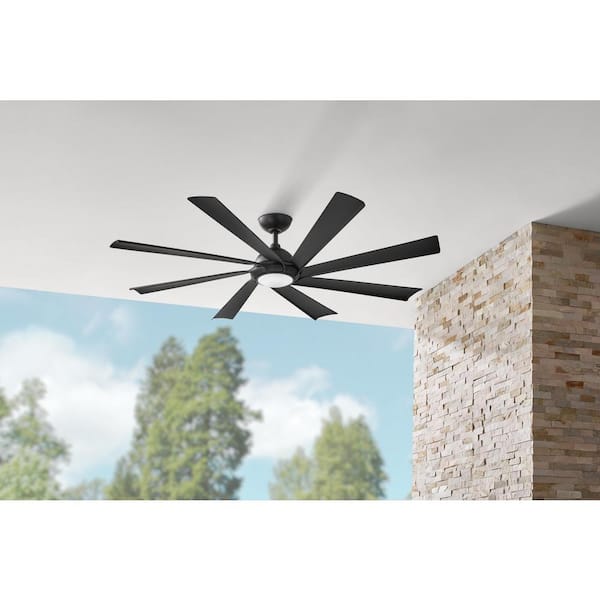 Botu 60 in. Indoor/Outdoor Matte Black Modern Ceiling Fan with Color Temperature, Integrated LED and Remote