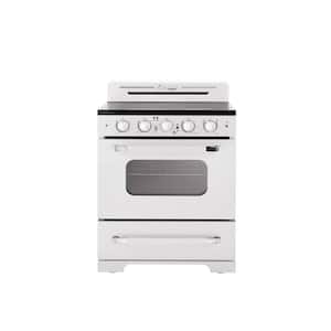 Classic Retro 30" 5 element Freestanding Electric Range with Convection Oven in. Marshmallow White